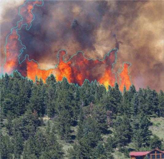 Wildfire data annotated by segmentation method at Co-one (Source: Kaggle, 2021)